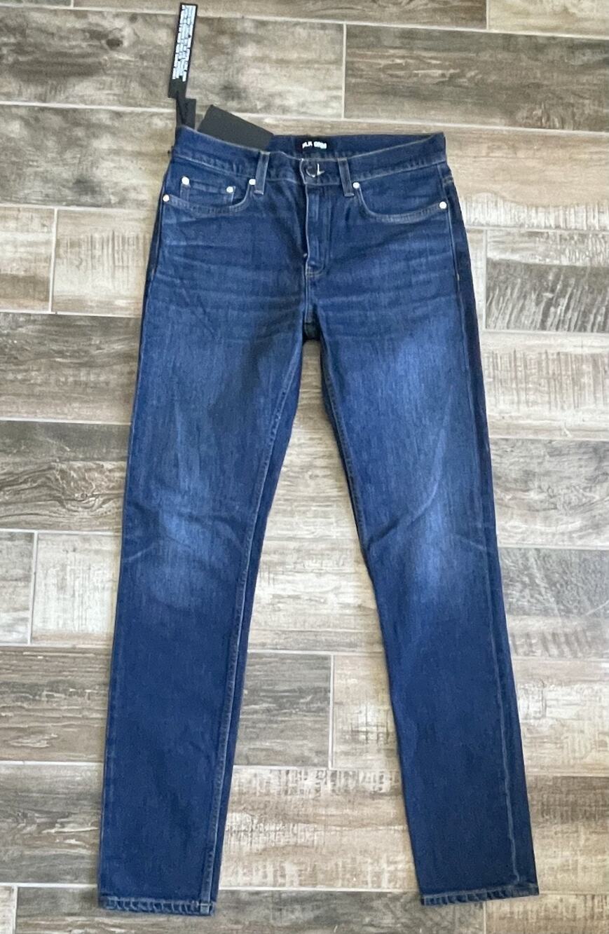 $375 NWT BLK DNM Blue Slim Fit Blue 5 Pocket Cotton Blend Jeans Size 32 W 32L